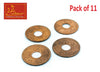 Copper coin with hole, round embossed metal discs, pack of 11; 4 coins shown