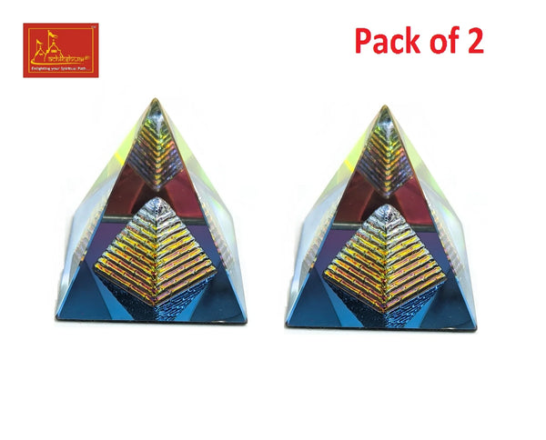 Crystal Pyramid Color Medium 2-Pcs - Achleshwar