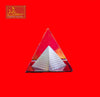 Crystal color pyramid with white center and red outer facets