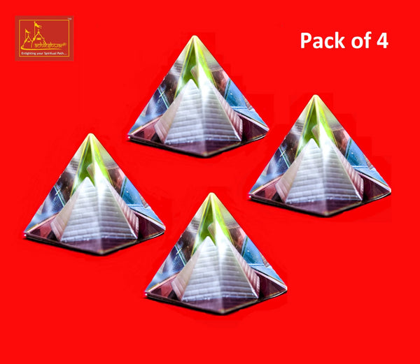 Crystal Pyramid Color Small 4-Pcs - Achleshwar