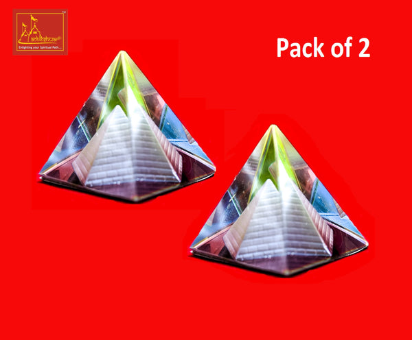 Crystal Pyramid Color Small 2-Pcs