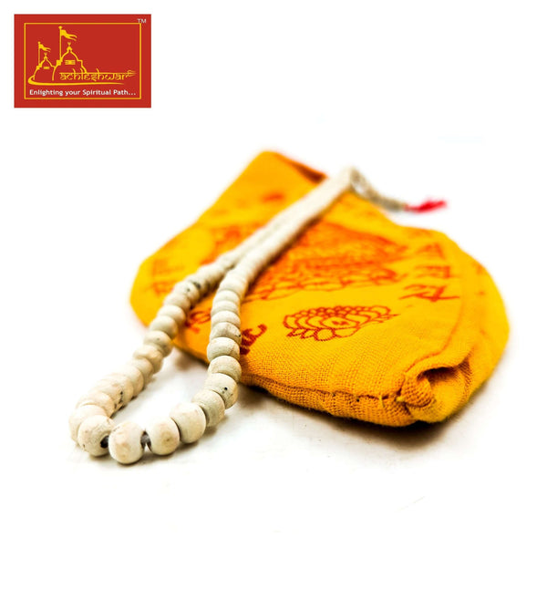 White Tulsi Mala Small (108+1) with Goumukhi