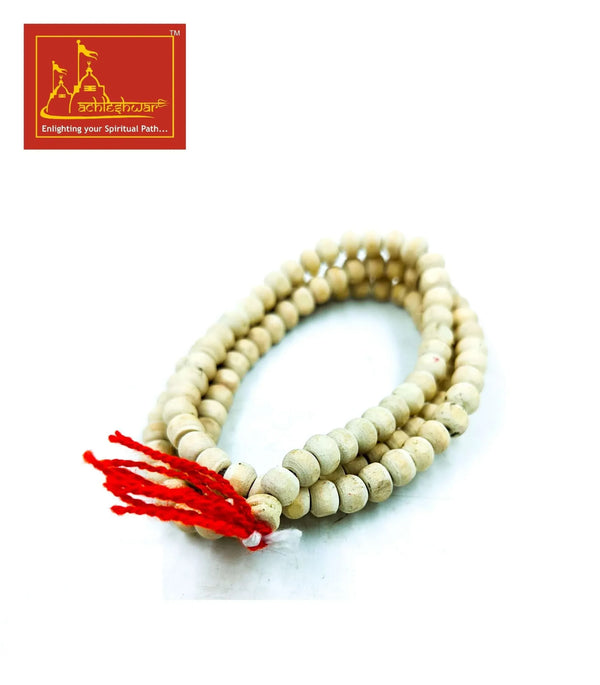 White Tulsi Mala Small (108+1) with Goumukhi - Achleshwar