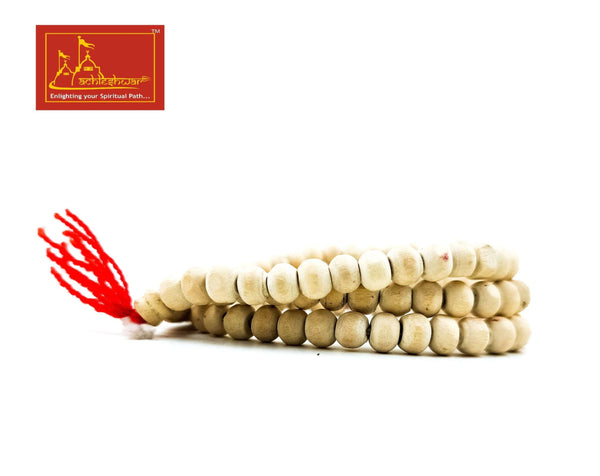 White Tulsi Mala Small (108+1) with Goumukhi