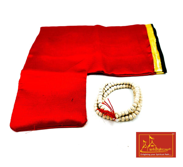 White Tulsi Mala Small (108+1) with Goumukhi