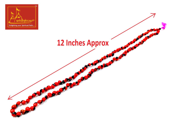 Red & Black Gunja Mala (108+1)