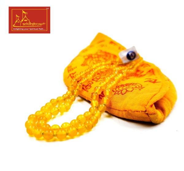 Yellow Hakik Mala with Goumukhi
