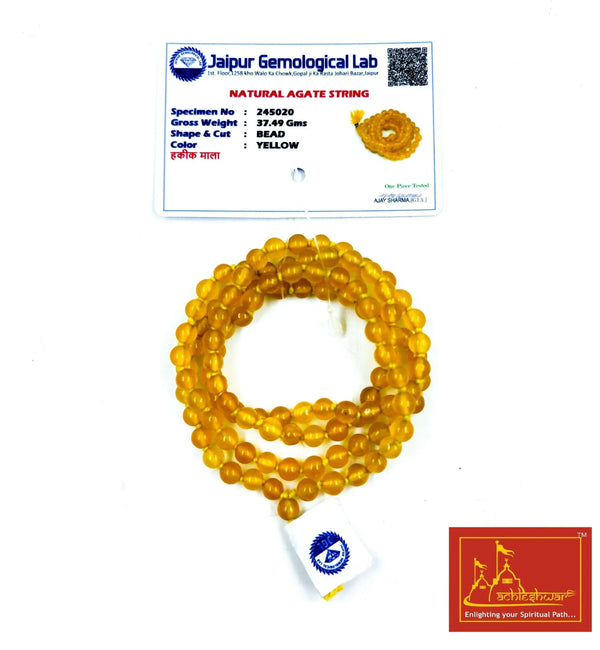 Yellow Hakik Mala (108+1) - Achleshwar