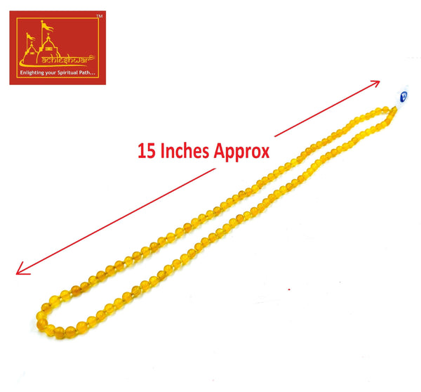 Yellow Hakik Mala (108+1)