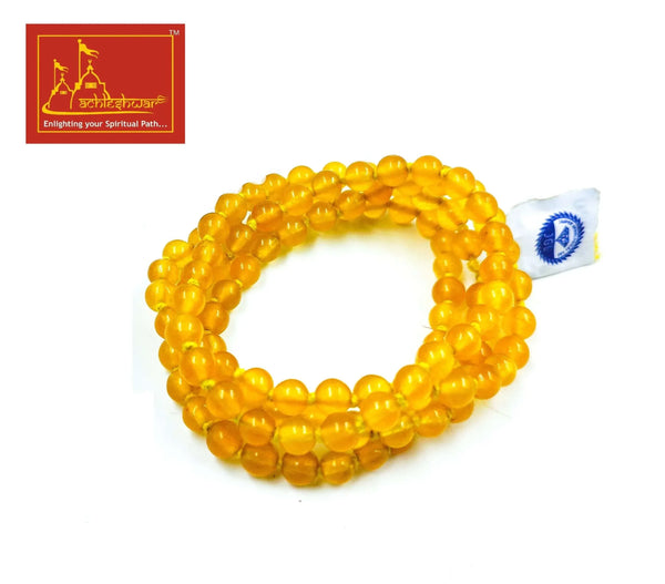 Yellow Hakik Mala (108+1) - Achleshwar