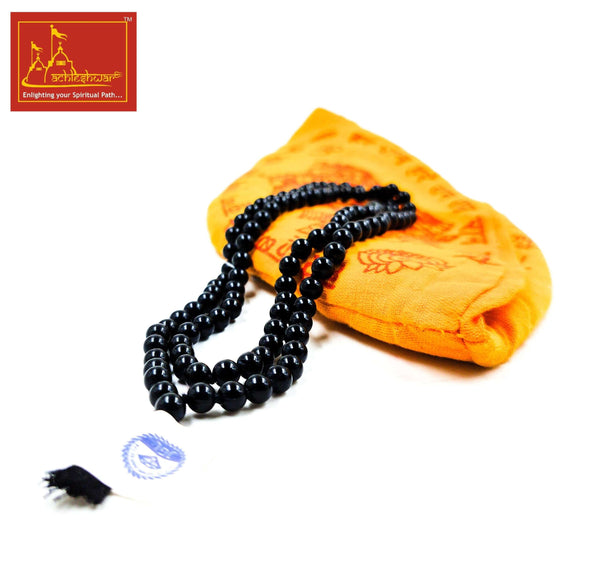 Black Hakik Mala with Goumukhi
