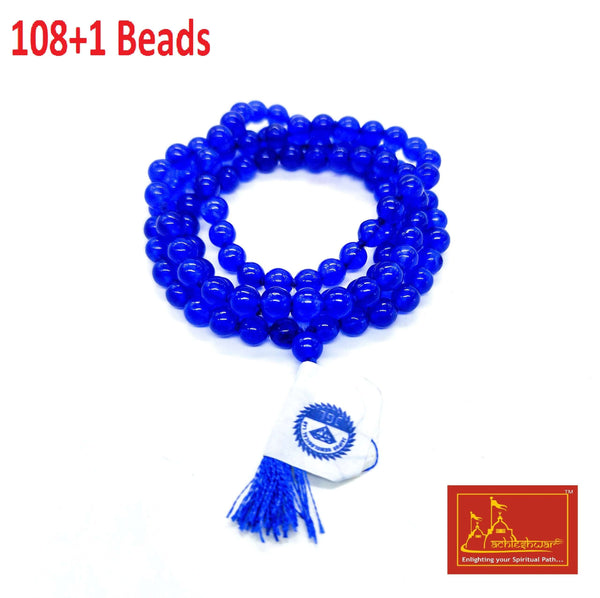 Blue Hakik Mala with Goumukhi