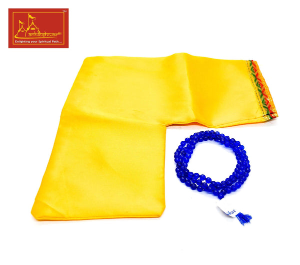 Blue Hakik Mala with Goumukhi