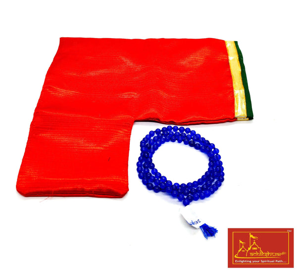 Blue Hakik Mala with Goumukhi