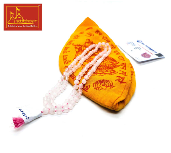 Pink Hakik Mala with Goumukhi