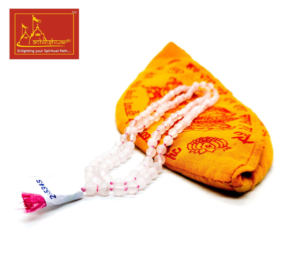 Pink Hakik Mala with Goumukhi