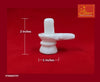 White marble shivling with cross base and standing linga, 2 inches height
