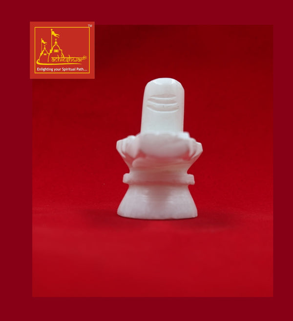 Marble Shivling White 3 Inches