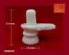 White marble shivling stand, 2.5-inch height, front view