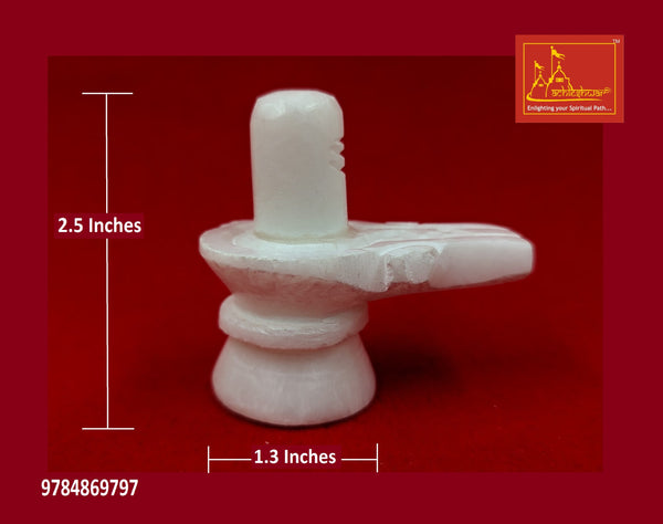 Shivling White Marble 2.5 inches