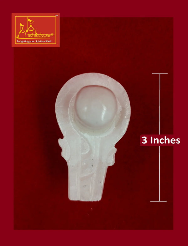 Marble Shivling White 3 Inches - Achleshwar