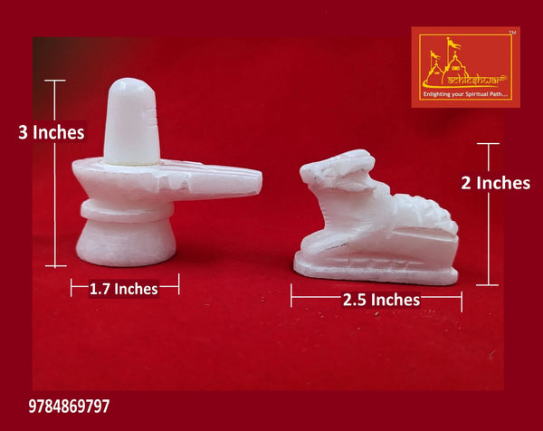 White Marble Nandi & Shivling - Achleshwar