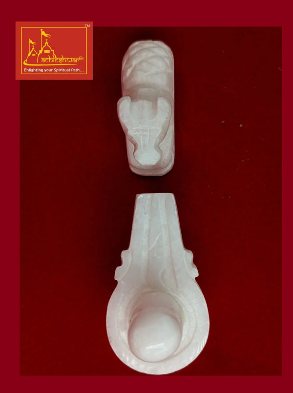 White Marble Nandi & Shivling - Achleshwar