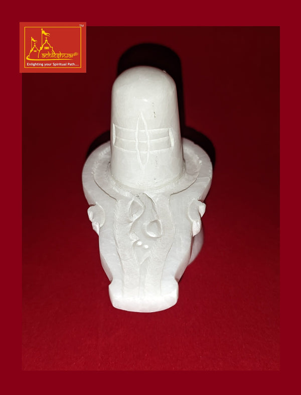 Shivling & Nandi White Marble