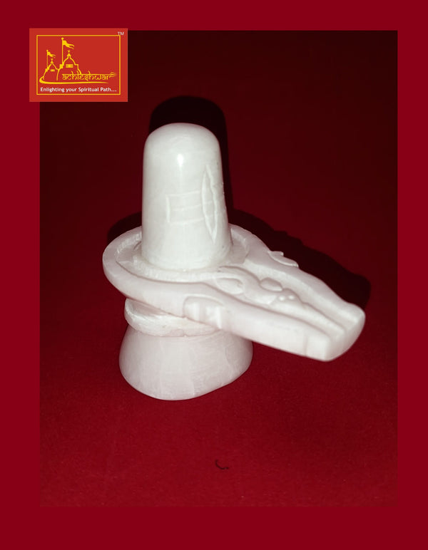 Shivling & Nandi White Marble