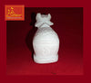 Marble white Nandi bull figurine, rear view