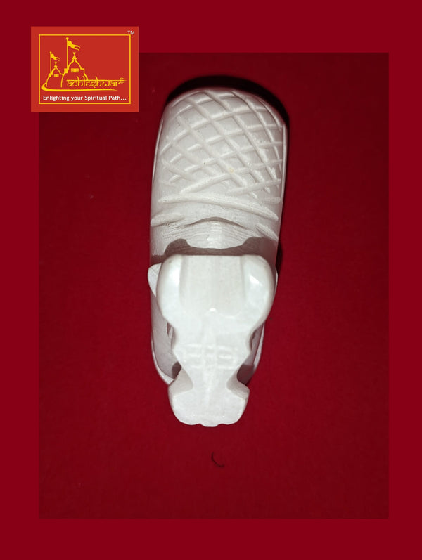 Shivling & Nandi White Marble