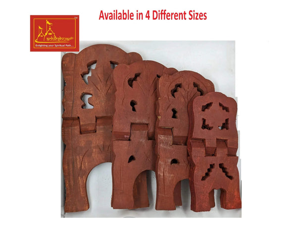 Set of mango wood book stands rehal in several sizes with carved arches