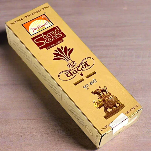 Parimal Pure Sandal (Gandha) Dhoop Sticks Bamboo-Less Incense for Pooja & Meditation – Achleshwar - Achleshwar