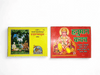 Prayer book set showing yellow and red Hanuman covers with bold green titles