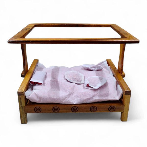 Laddu Gopal Singhasan Sagwaan Wooden NetBed for Laddu Gopal - Achleshwar