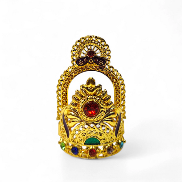 Laddu Gopal Jewellery Set – Mukut, Haar & Earrings Combo | Traditional Jewelry for Kanha Ji 1 no Size