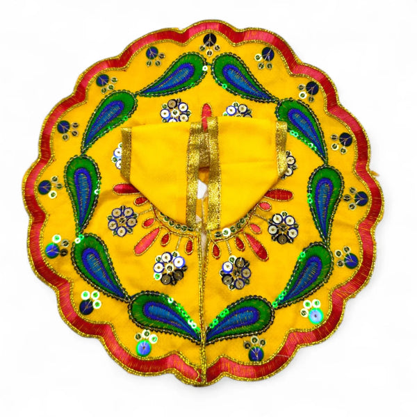 Laddu Gopal poshak/Dress | Bal Gopal Poshak Handmade Embroidered Dress with Stone & Jari Work Size 0 to 6 - Achleshwar