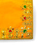 Designer Velvet Embroidered Pooja Aasan Cloth 30X40 inch Yellow | Chowki Aasan for God Idol