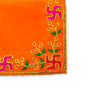 Designer Orange Velvet Embroidered Pooja Aasan Cloth - Achleshwar