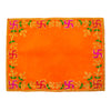 Designer Orange Velvet Embroidered Pooja Aasan Cloth - Achleshwar