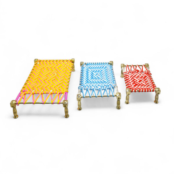 Metal Mini Charpai Bed for Laddu Gopal for 2 to6 No Laddu Gopal