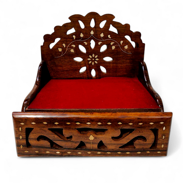 Achleshwar Laddu Gopal Sofa Cum Bed Wooden Storage for Krishna Ji Cloth