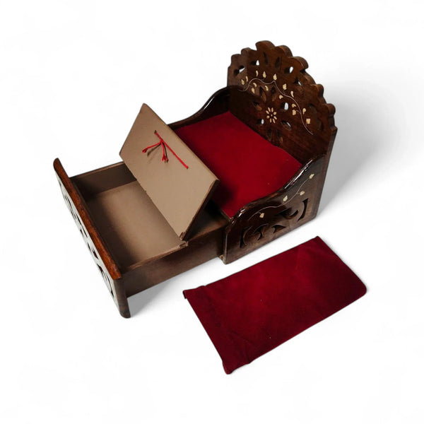 Laddu Gopal Sofa Cum Bed Wooden Storage for Krishna Ji Cloth - Achleshwar