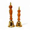 Bronze Pooja Bell with Wooden Handle Traditional Indian Pooja Ghanti - Achleshwar