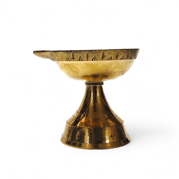 Achleshwar Golden Brass Diya For Pooja