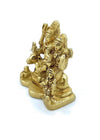 Gold-tone Hindu deity family idol, seated group with trident and ornate detailing
