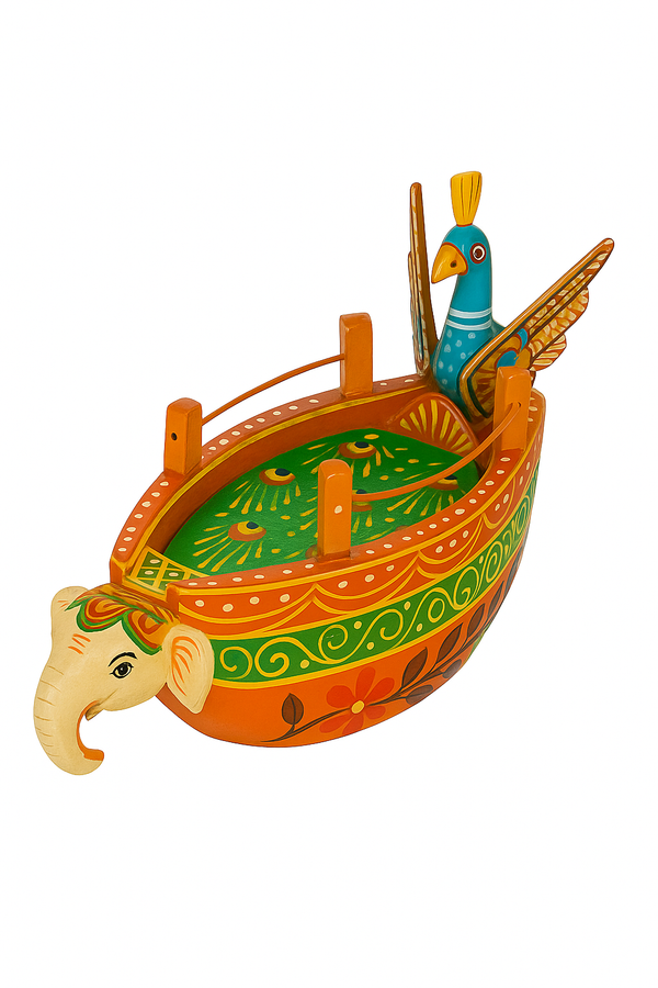 Thakurji Divine Boat Shringar small size-Mor Vahan Nauka for Bal Gopal Seating and Decoration