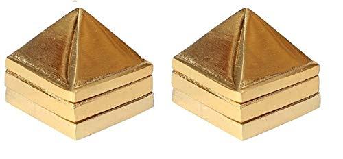Golden Three Layer Vastu Metal Pyramid (2 Pcs) for Vastu and Feng Shui. - Achleshwar