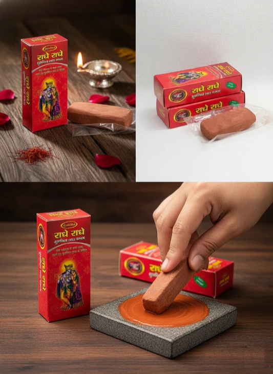 Radhey Radhey Scented Pure Red Gopi Chandan Tilak