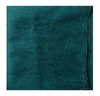 Green woolen pooja asan square mat, textured teal fabric close-up